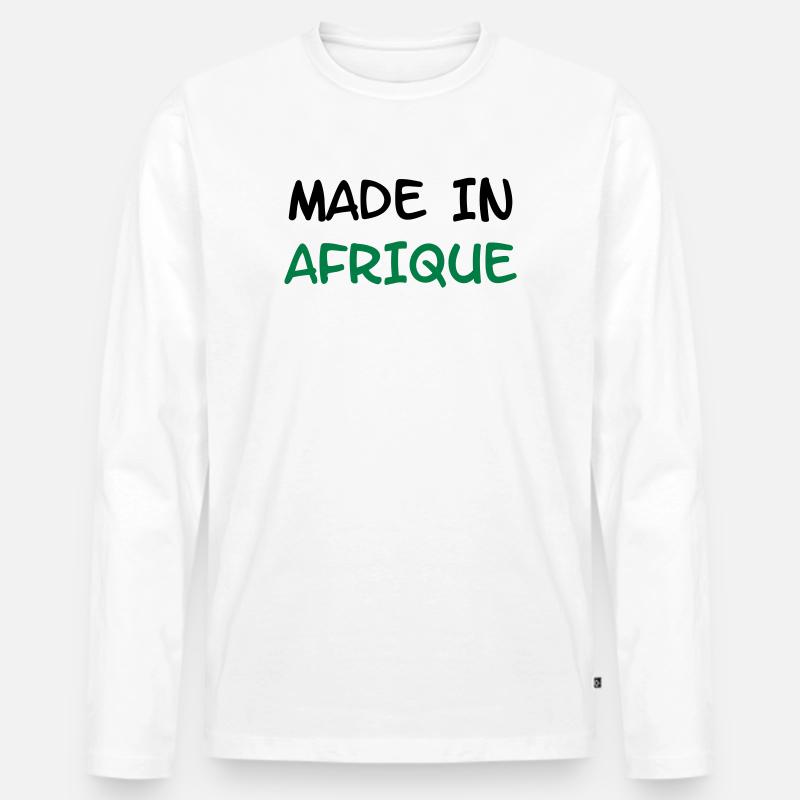 Made in AFRIKA! - Männer Premium Bio Langarmshirt - Weiß