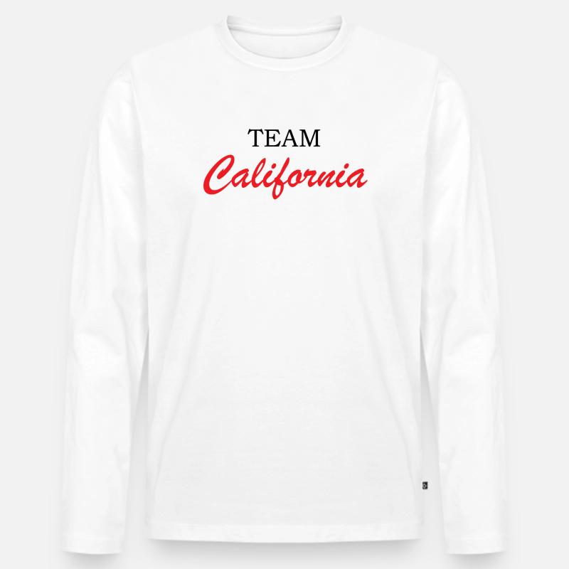 California Script Rot - Männer Premium Bio Langarmshirt - Weiß