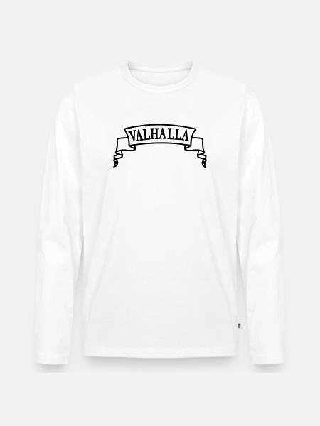 Valhalla in the banner - Men's Premium Organic Long Sleeve Shirt - white