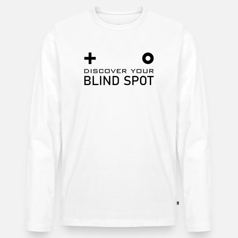 Blinder Fleck Gehirntest - Männer Premium Bio Langarmshirt - Weiß