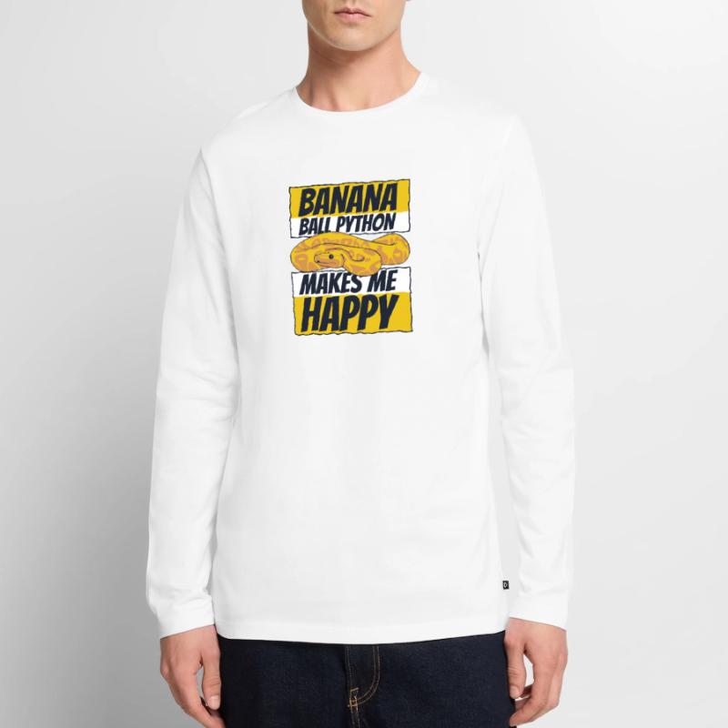 Me rend heureux Serpent Python Boule de banane Python T-shirt manches longues Premium bio Homme
