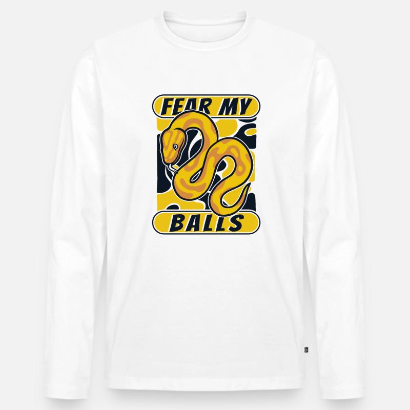 Fear My Balls Python Snake Banana Ball Python T-shirt manches longues Premium bio Homme