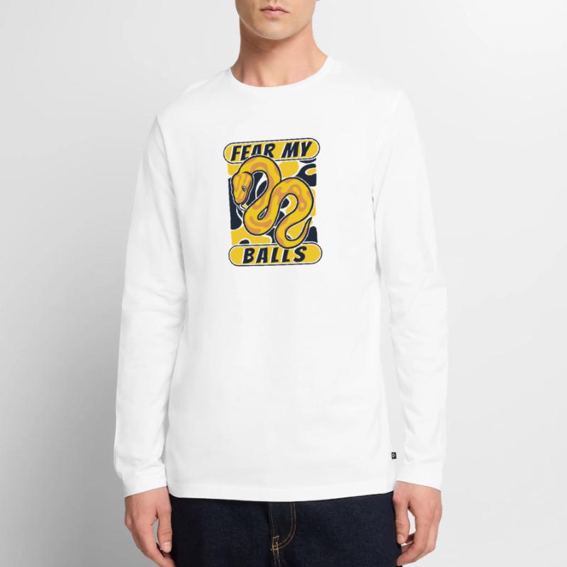 Fear My Balls Python Snake Banana Ball Python T-shirt manches longues Premium bio Homme