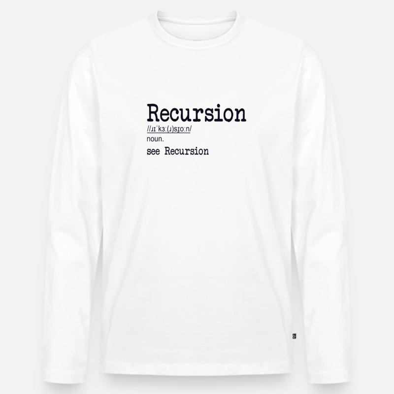 Récursion Définition Développeur Codeur Programmeur - T-shirt manches longues Premium bio Homme - undefined