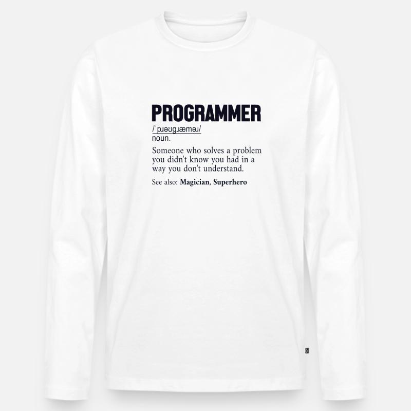 Programmer Definition Softwareentwickler Coder - Männer Premium Bio Langarmshirt - undefined