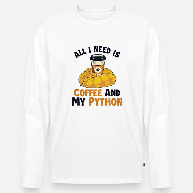 Café et Python Python Snake Banana Ball T-shirt manches longues Premium bio Homme