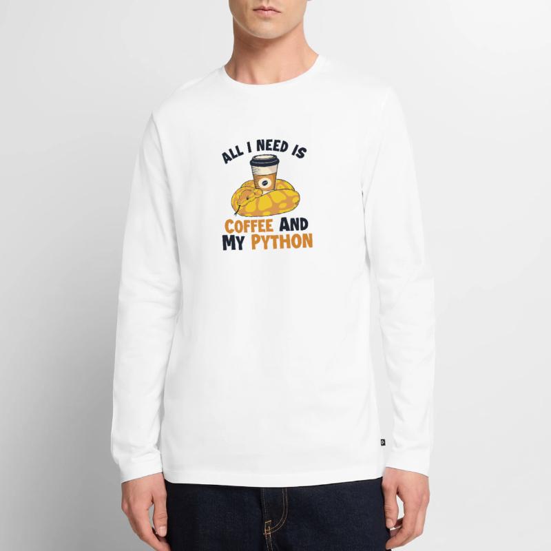 Café et Python Python Snake Banana Ball T-shirt manches longues Premium bio Homme