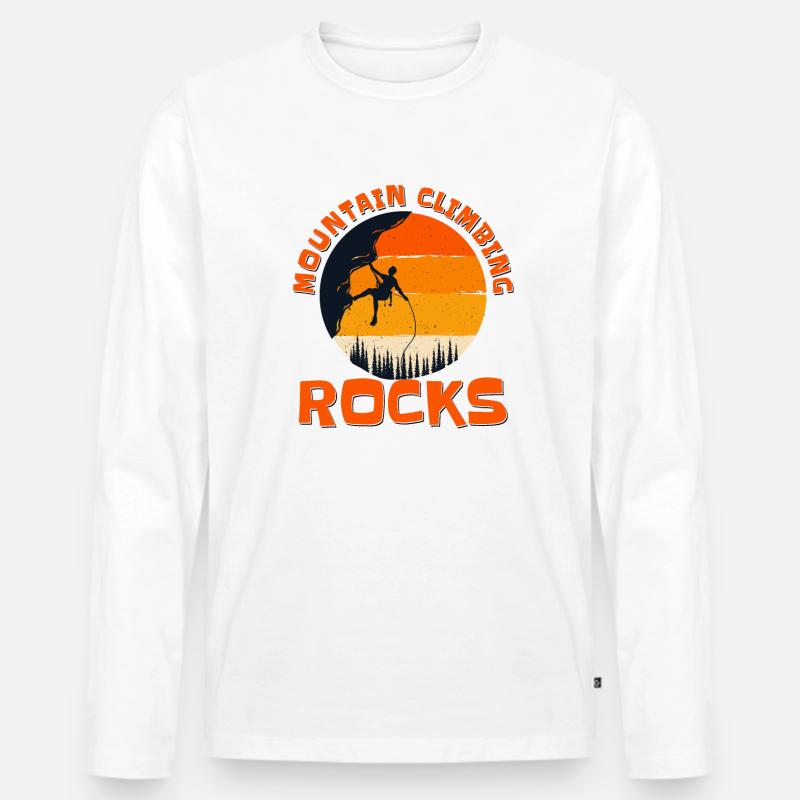 Mountain Climbing Rocks Sportklettern - Männer Premium Bio Langarmshirt - undefined