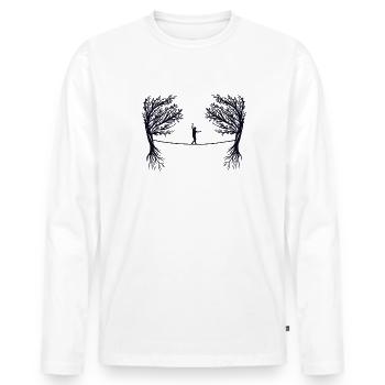 Équilibrer les fainéants d’intérieur Slackerliner Slackline - T-shirt manches longues Premium bio Homme - blanc - Devant - Nico (187cm)