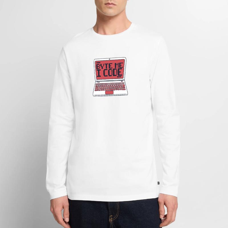 Byte Me I Code Developer Software Developer T-shirt manches longues Premium bio Homme