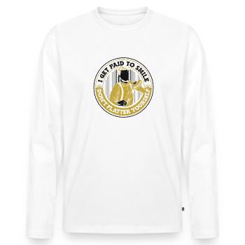 I Get Paid To Smile Don't Flatter Yourself - Männer Premium Bio Langarmshirt - Weiß - Vorne - Nico (187cm)