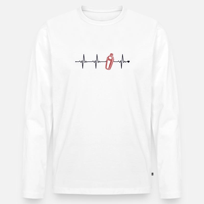 Bartender Heartbeat Mixologist Barmann Bartender - Männer Premium Bio Langarmshirt - undefined