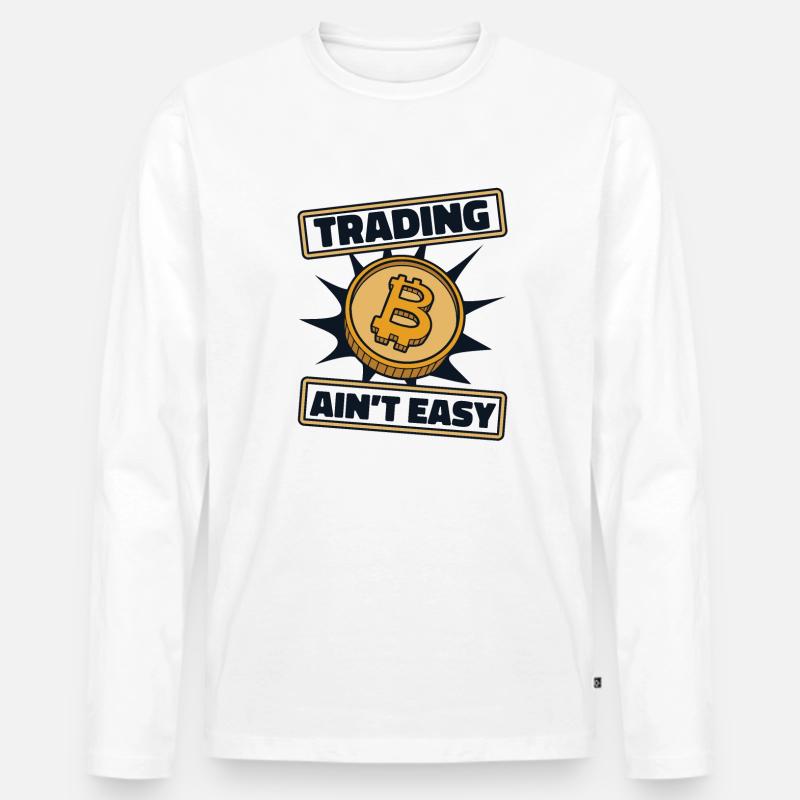 Trading Ain't Easy Blockchain Crypto - Männer Premium Bio Langarmshirt - undefined
