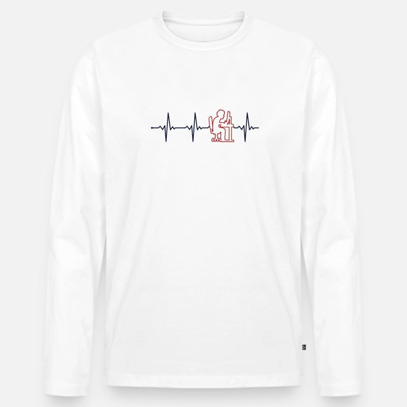 Programmer Heartbeat Softwareentwickler Coder - Männer Premium Bio Langarmshirt - undefined