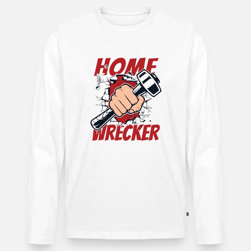 Hauszerstörer Heimwerkerhaus Abrisshaus - Männer Premium Bio Langarmshirt - undefined