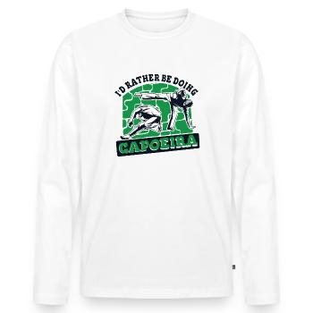 Ich würde lieber Capoeira Capoeirista Ginga machen - Männer Premium Bio Langarmshirt - Weiß - Vorne - Nico (187cm)