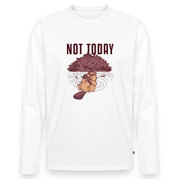 Not Today North American Eurasian Castor - Men's Premium Organic Long Sleeve Shirt - white - Front - Nico (187cm)