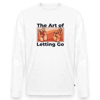 Die Kunst des Loslassens Buddhistisches Statuensymbol - Männer Premium Bio Langarmshirt - Weiß - Vorne - Nico (187cm)