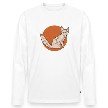 Lineart Caninae Rotfuchs Canidae Fuchs Liebhaber Fuchs - Männer Premium Bio Langarmshirt - Weiß - Vorne - Nico (187cm)