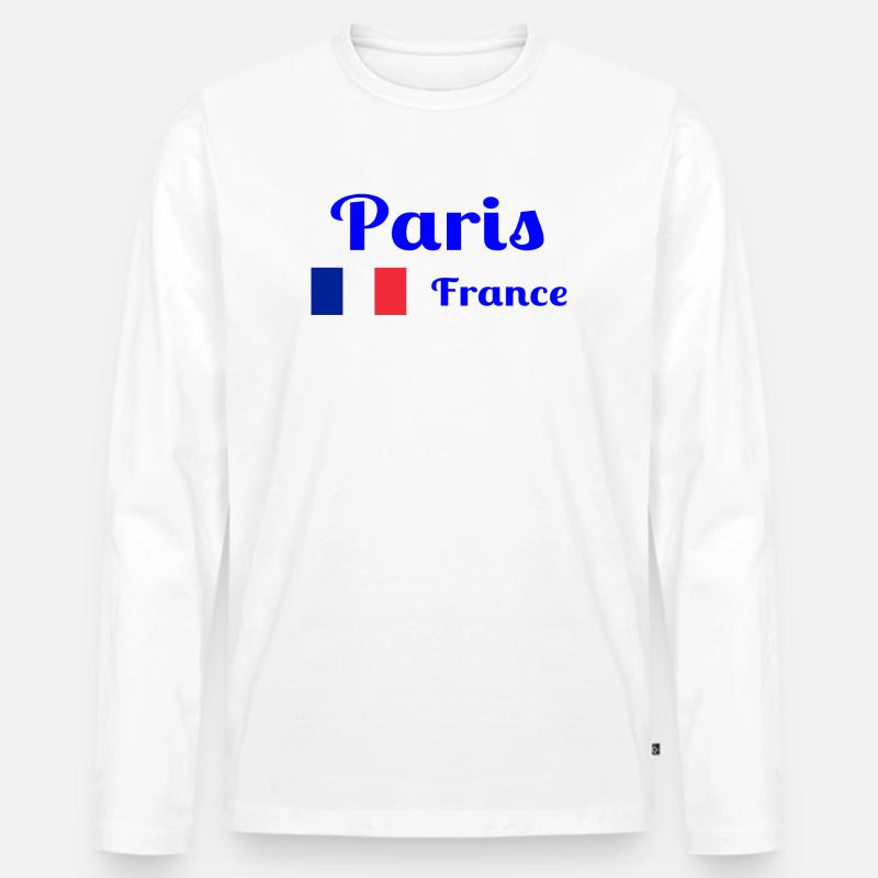 Paris Frankreich - Stilvolle Drucke - Männer Premium Bio Langarmshirt - Weiß