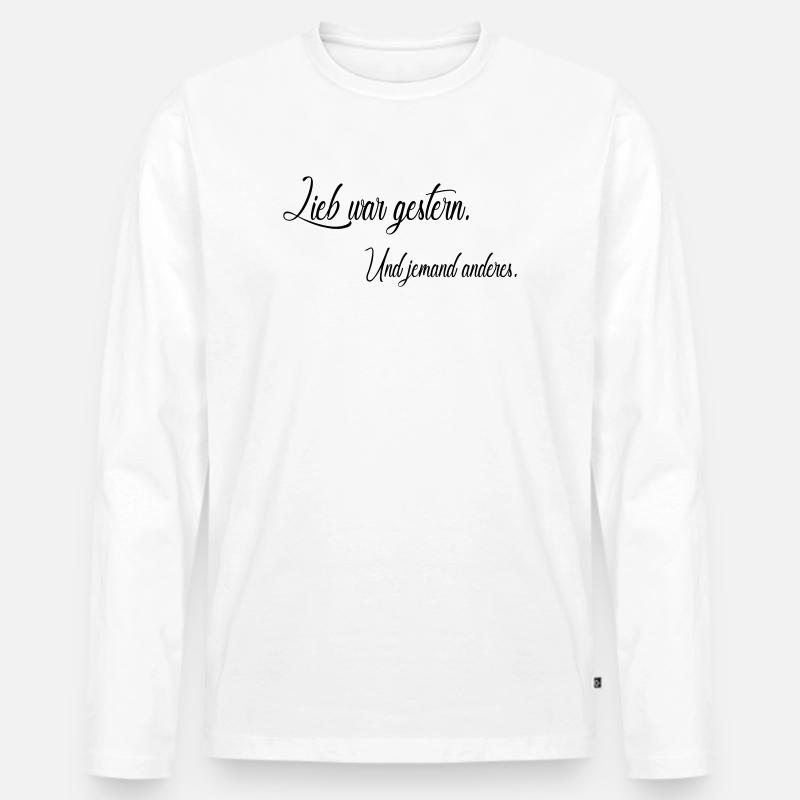 Lieb war gestern - Männer Premium Bio Langarmshirt - Weiß
