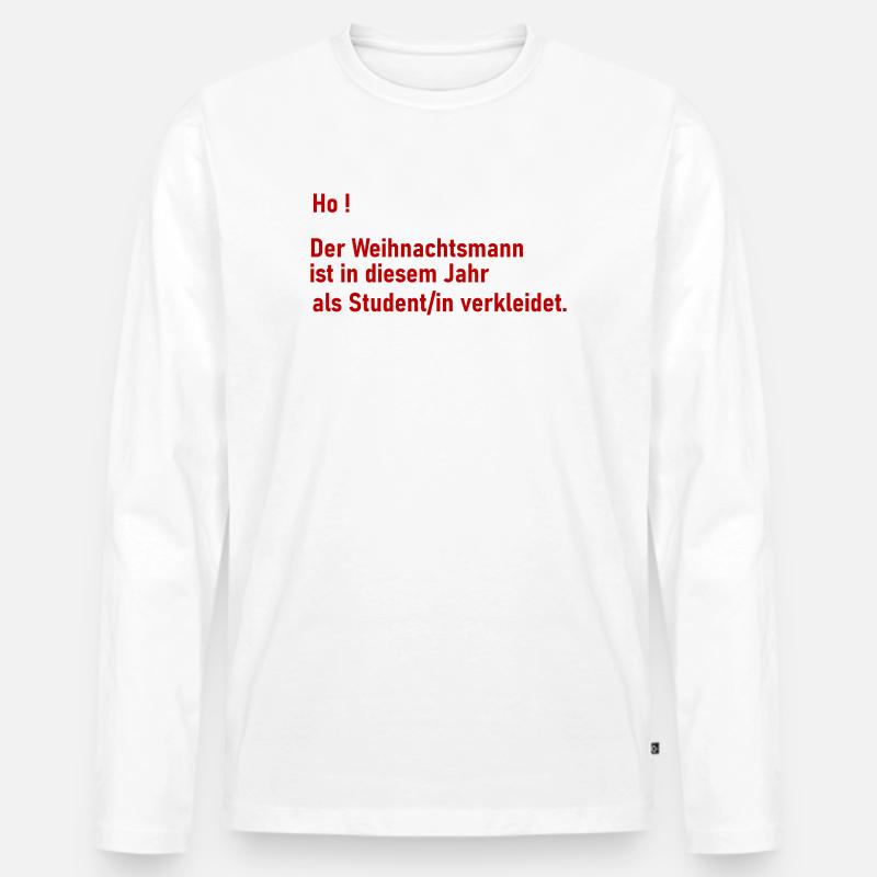 Weihnachtsmann als Student - Männer Premium Bio Langarmshirt - Weiß