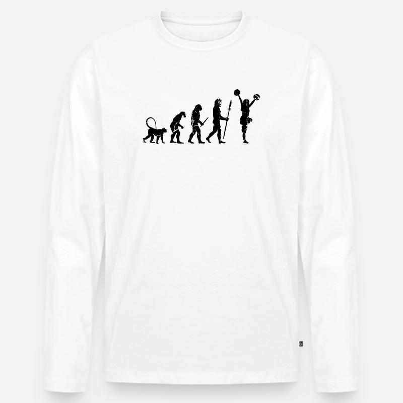 Entwicklung des Cheerleading - Männer Premium Bio Langarmshirt - Weiß