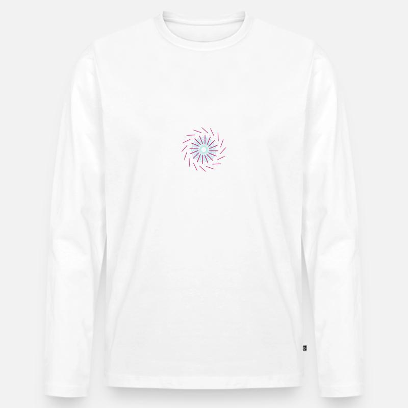 kreispirale - Männer Premium Bio Langarmshirt - Weiß