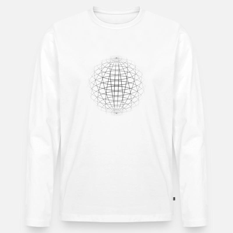 cooles, zum Rand hin verschwindendes Design. - Männer Premium Bio Langarmshirt - Weiß