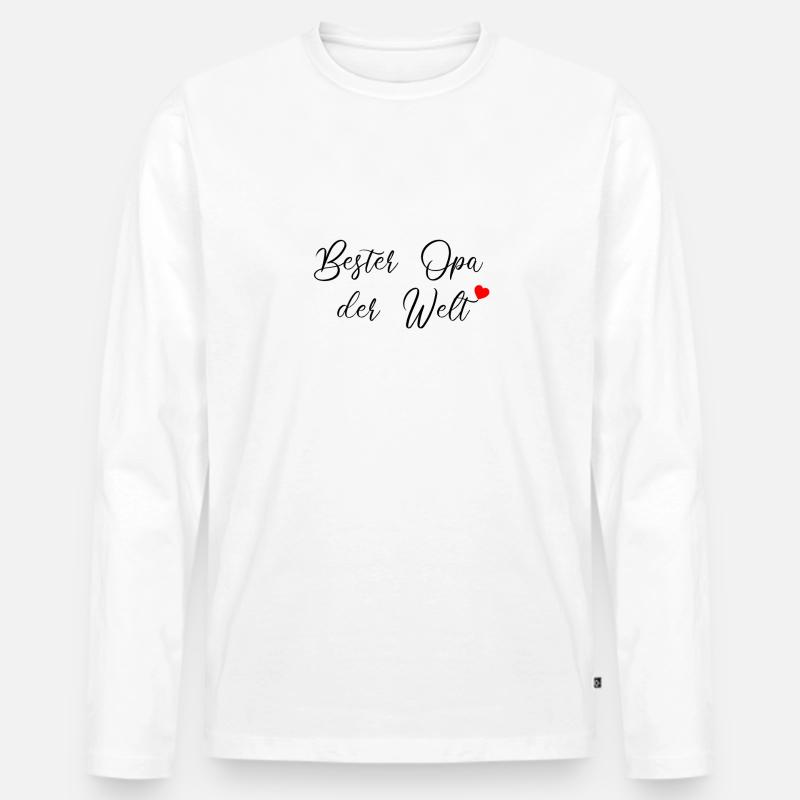 Bester Opa der Welt - Männer Premium Bio Langarmshirt - Weiß