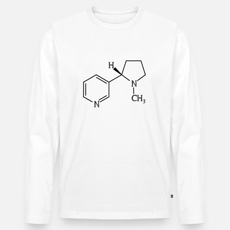 Nikotin Zigarette - Männer Premium Bio Langarmshirt - Weiß