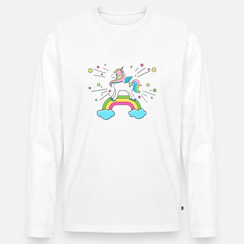 unicorn - Männer Premium Bio Langarmshirt - Weiß