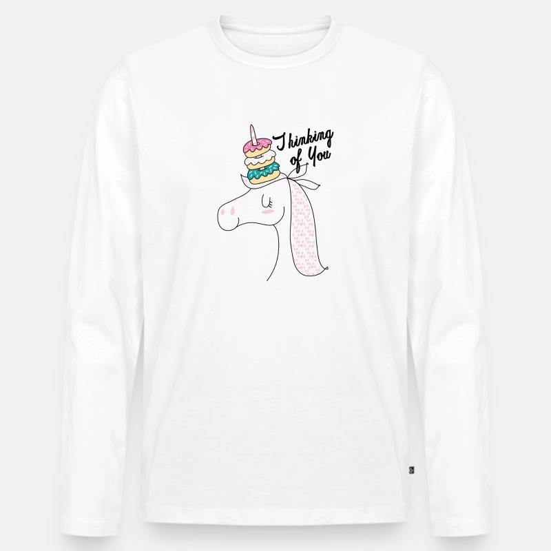 Donut einhorn - Männer Premium Bio Langarmshirt - Weiß