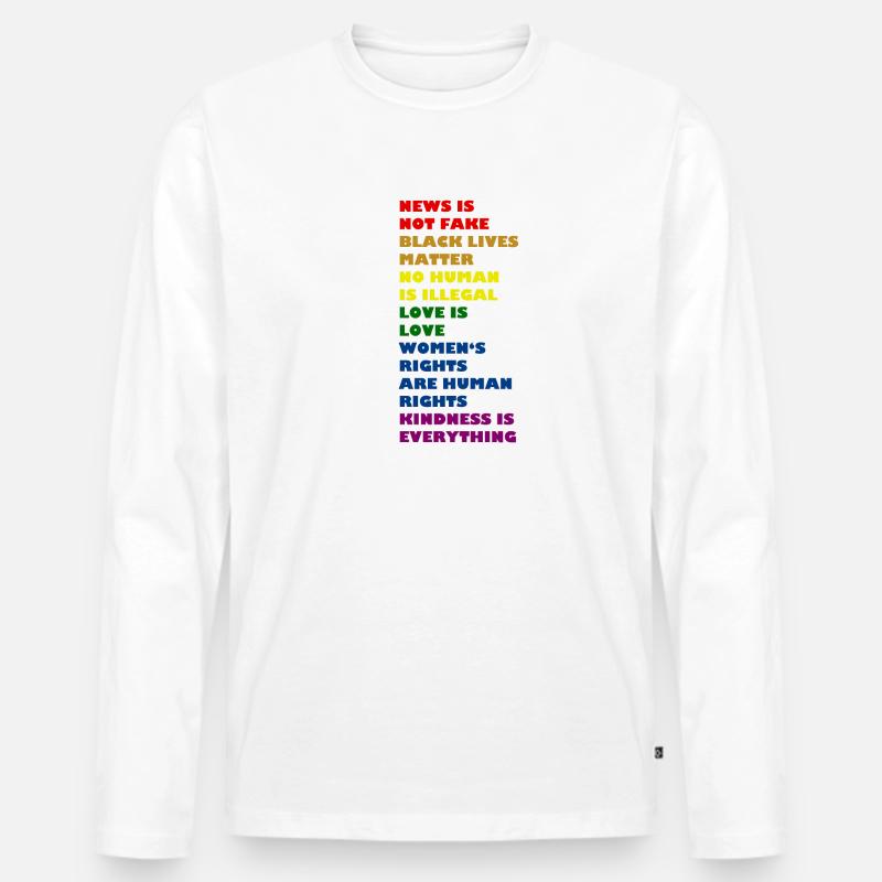 Gay Pride, Kindness is everything - Männer Premium Bio Langarmshirt - Weiß