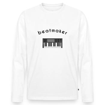 Beat Maker - Men's Premium Organic Long Sleeve Shirt - white - Front - Nico (187cm)