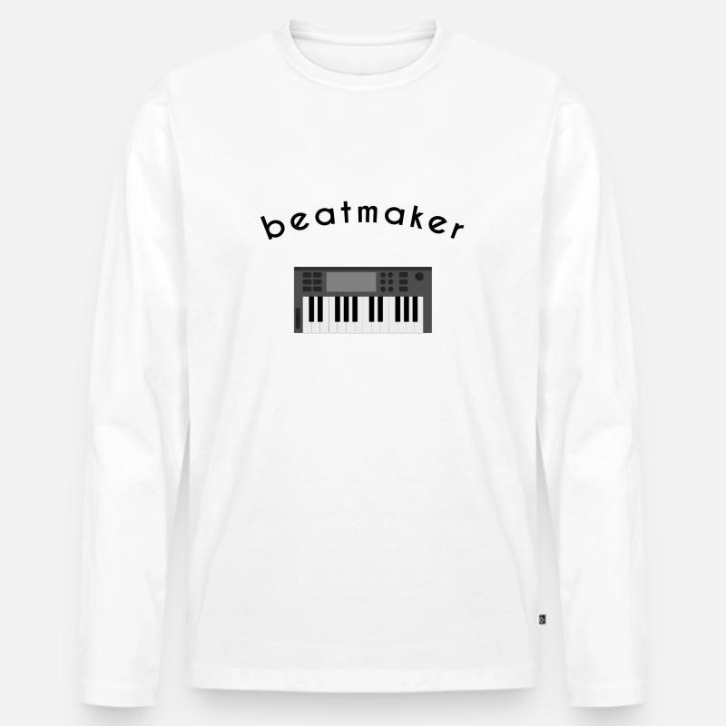 Beatmaker - Männer Premium Bio Langarmshirt - Weiß