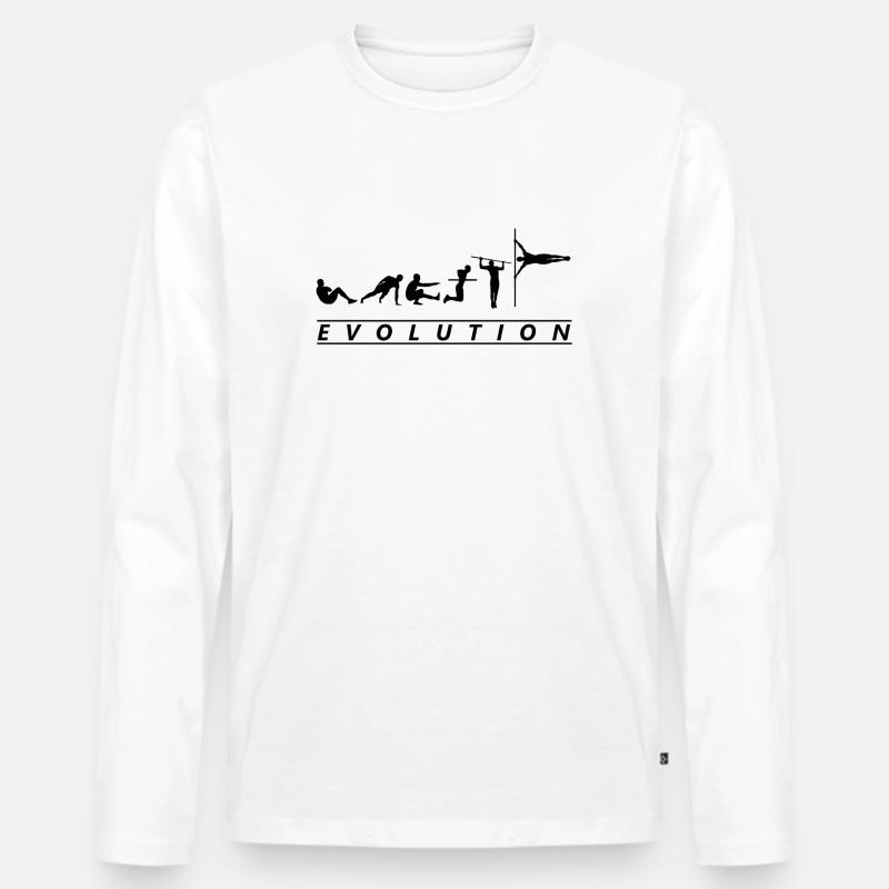 Calisthenics Shirt Evolution - Männer Premium Bio Langarmshirt - Weiß