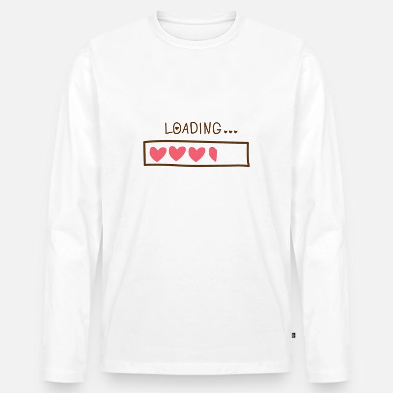 loading hearts dark - Männer Premium Bio Langarmshirt - Weiß
