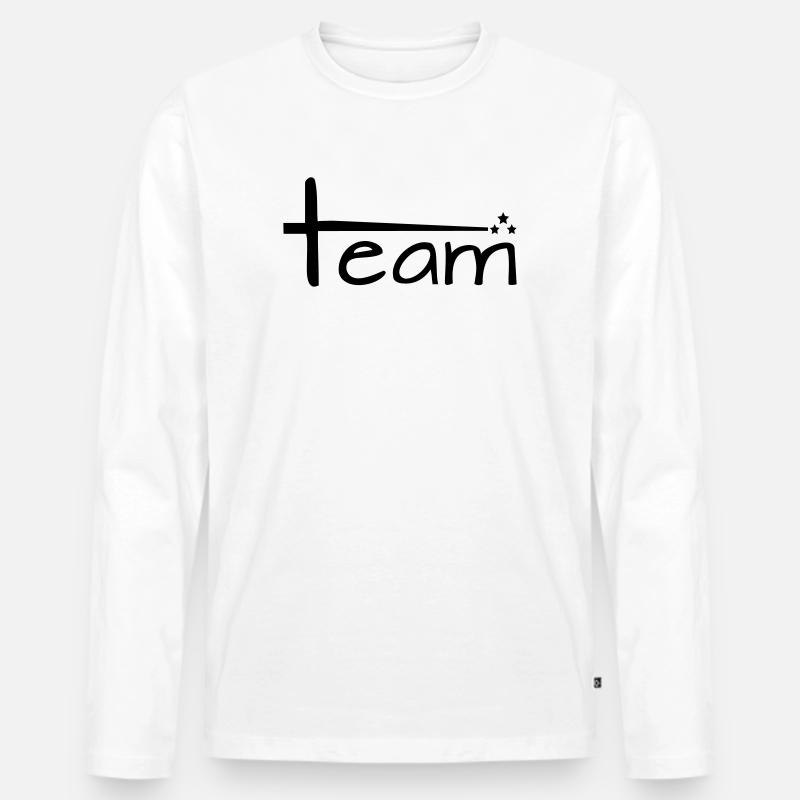 Team Style mit Sternen - Männer Premium Bio Langarmshirt - Weiß