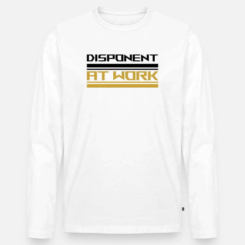 Disponent at work black - Männer Premium Bio Langarmshirt - Weiß