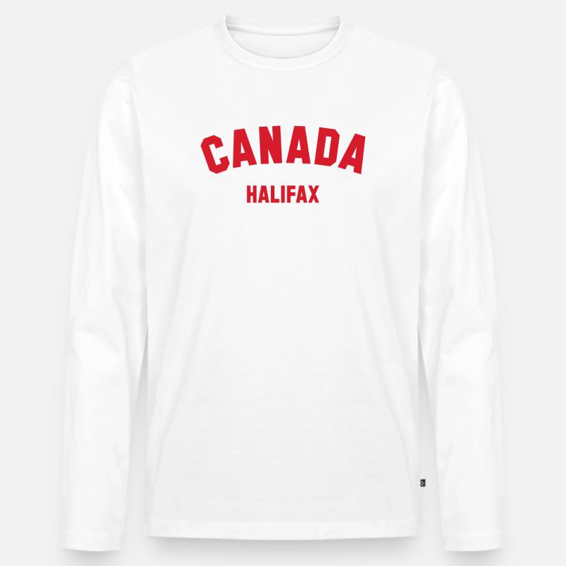 HALIFAX Canada - Männer Premium Bio Langarmshirt - Weiß