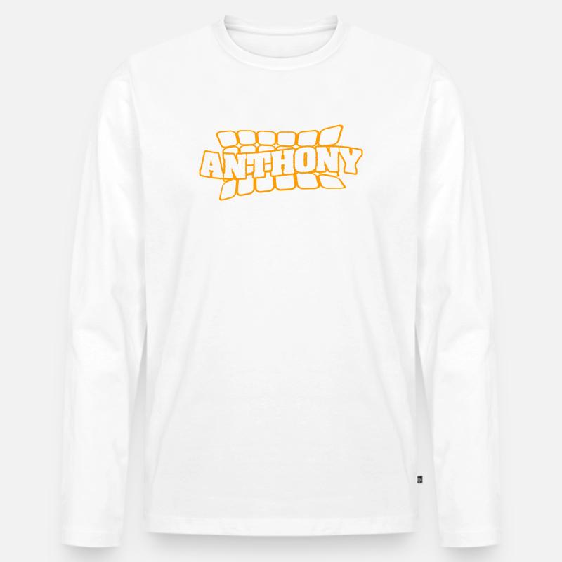Anthony - Männer Premium Bio Langarmshirt - Weiß