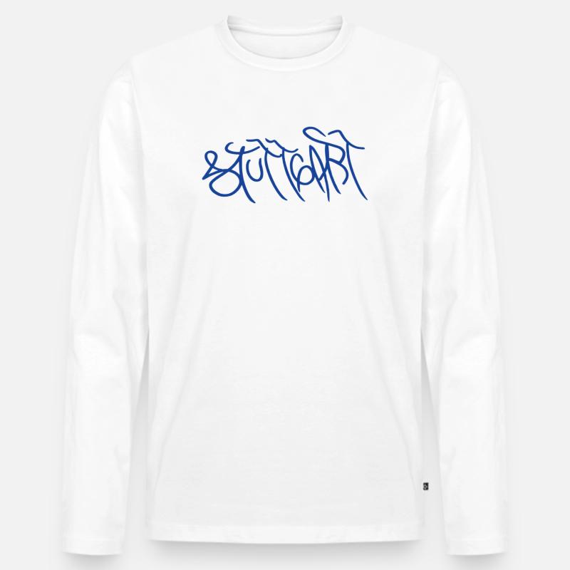 Geschenk für echte Stuttgarter*innen - Männer Premium Bio Langarmshirt - Weiß
