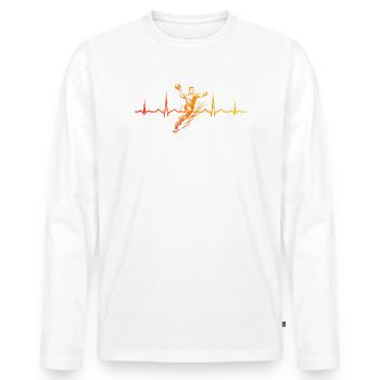 Message clair de handball pour hommes - T-shirt manches longues Premium bio Homme - blanc - Devant - Nico (187cm)