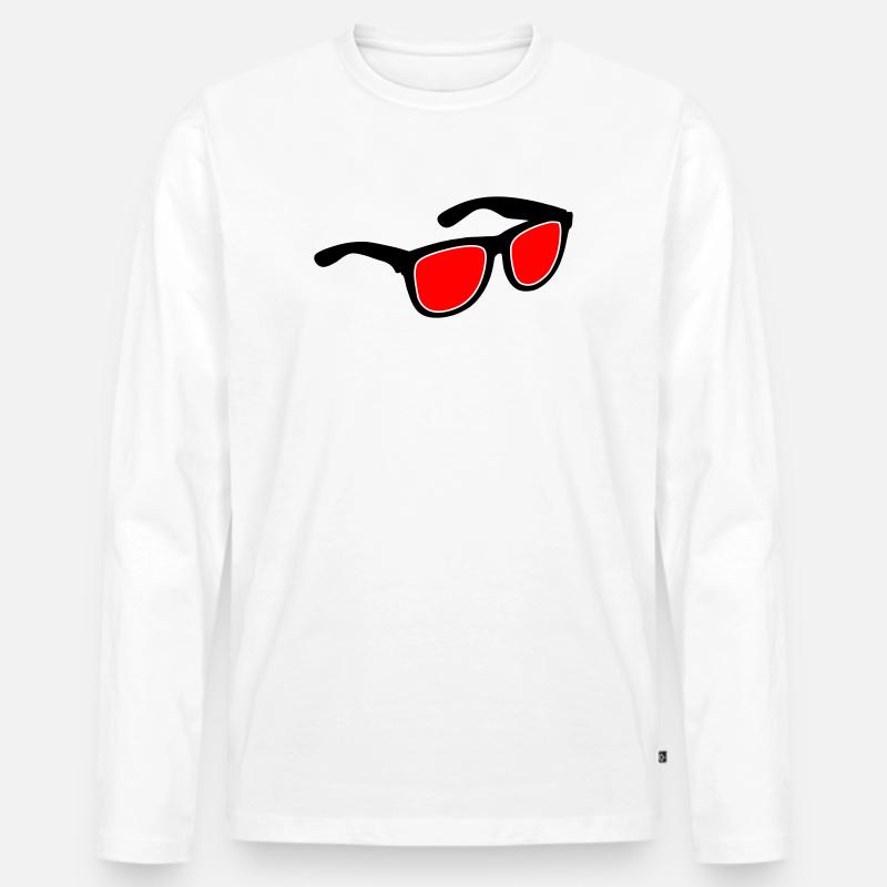 Sonnenbrille - Männer Premium Bio Langarmshirt - Weiß