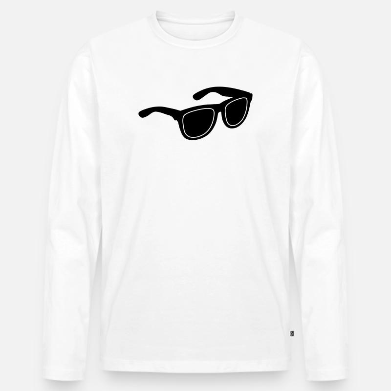 Sonnenbrille - Männer Premium Bio Langarmshirt - Weiß