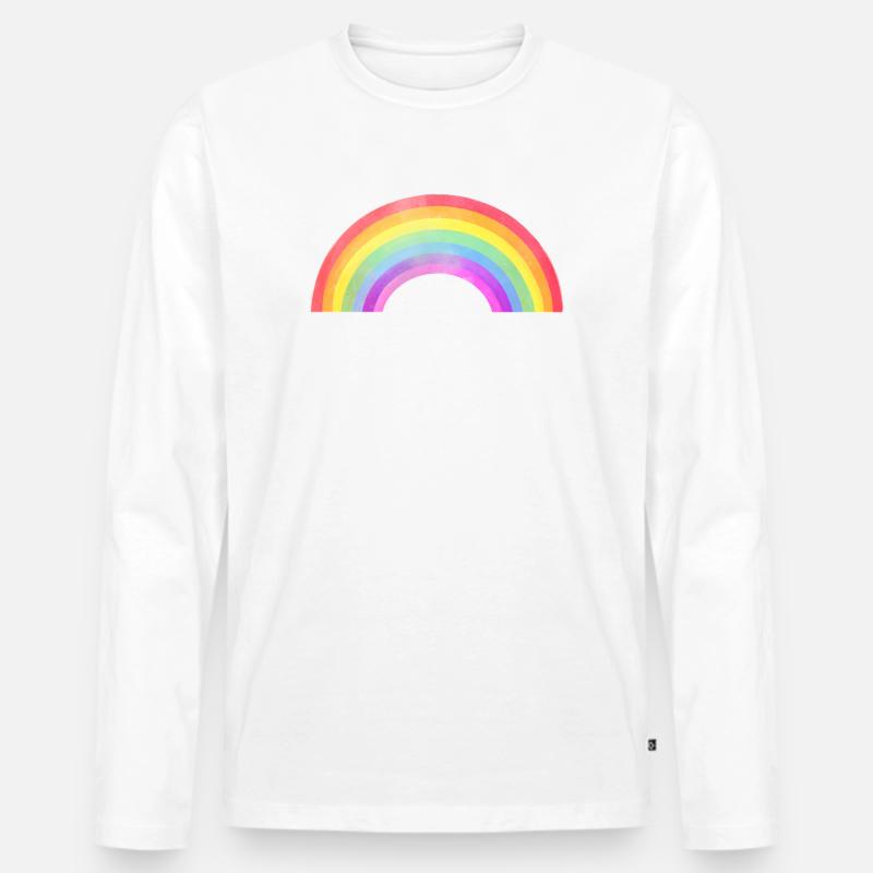 Regenbogenbogen  - Männer Premium Bio Langarmshirt - Weiß