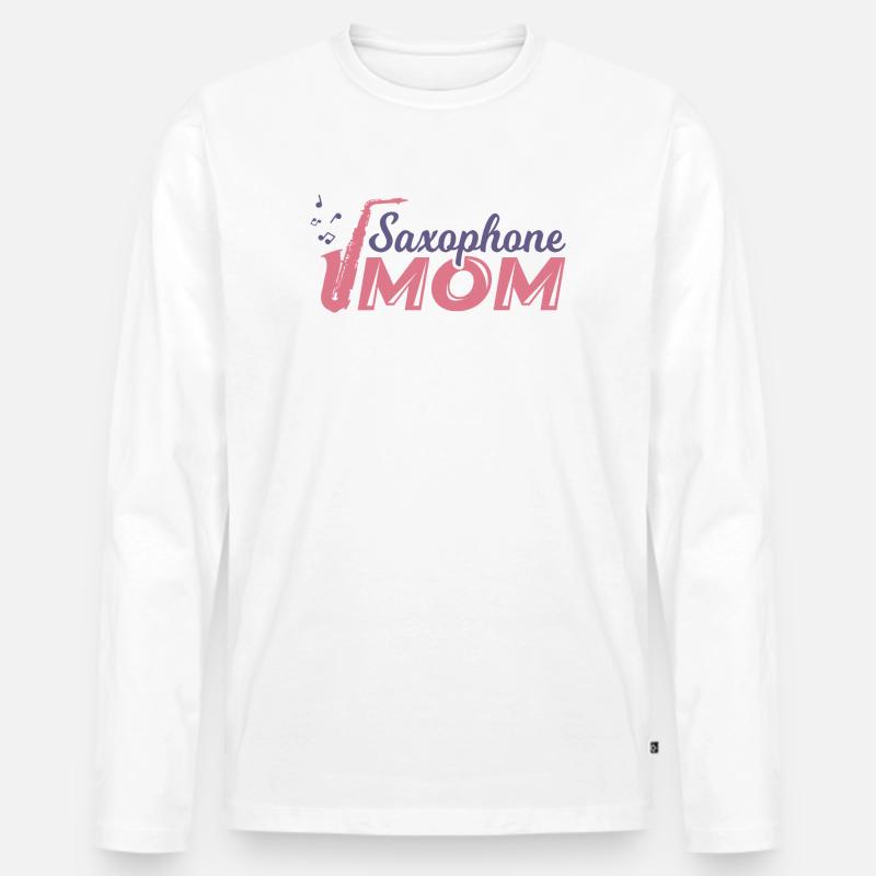 Saxophon Mutter - Männer Premium Bio Langarmshirt - Weiß