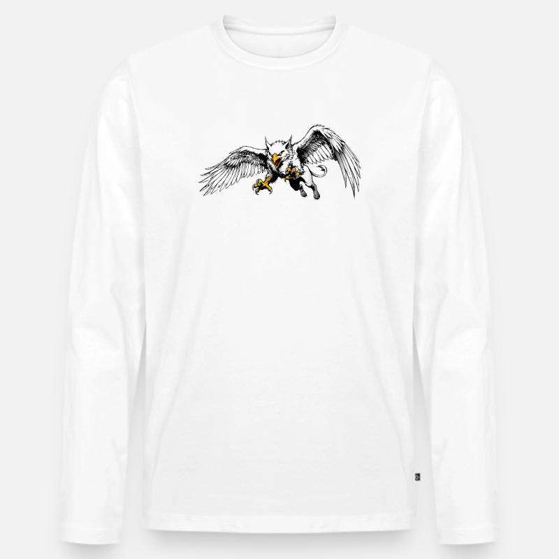Rostocker Greif - Männer Premium Bio Langarmshirt - Weiß