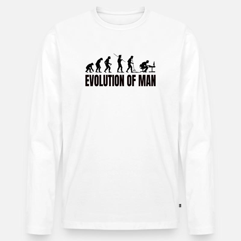Programmierer Computerfreak Evolution - Männer Premium Bio Langarmshirt - Weiß